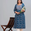 Wilshire Embroidered Viscose Rayon Straight Kurta for Women (Blue)